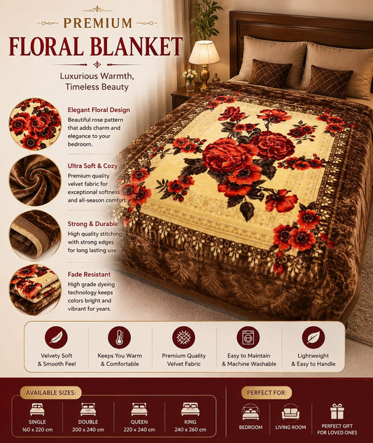 Premium Floral Blanket
