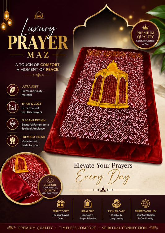 Burgundy Luxury Lantern Prayer Mat